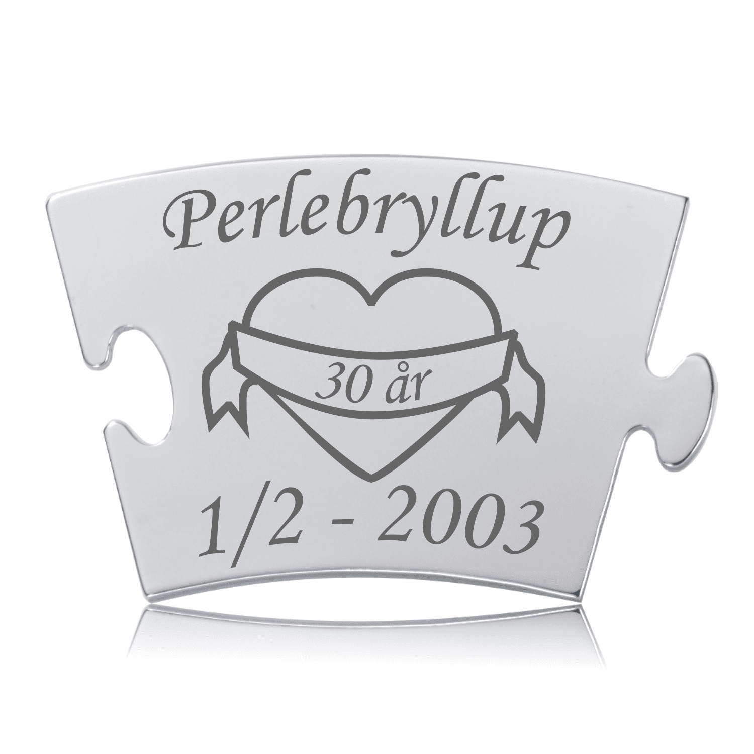 Perlebryllup Brik - Memozz Classic Memozz Classic Perlebryllup brik i graveret stål med tekst og hjerte. En særlig mindegave til 30-års bryllupsdag.
