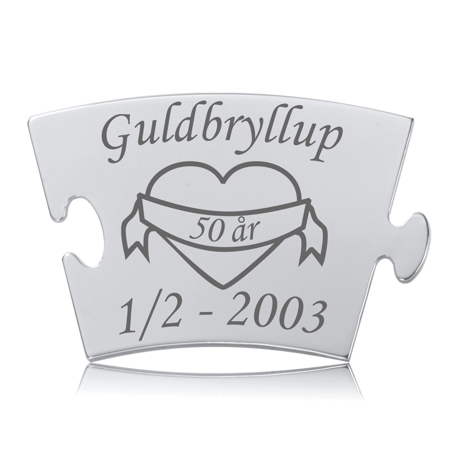 Guldbryllup brik Memozz Classic Memozz Classic Guldbryllupsbrik i poleret stål med indgraveret "Guldbryllup 50 år" og dato