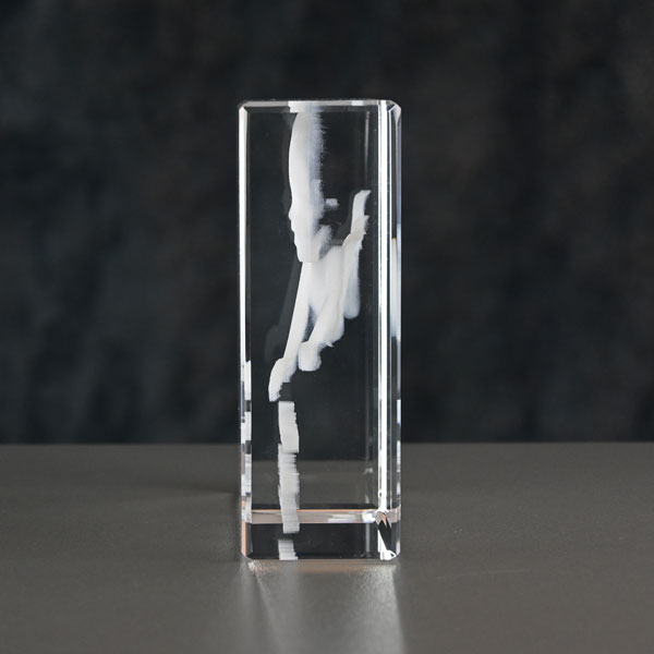 Glasblok-rektangulær-side Glasblok Firkantet høj med 3D gravering