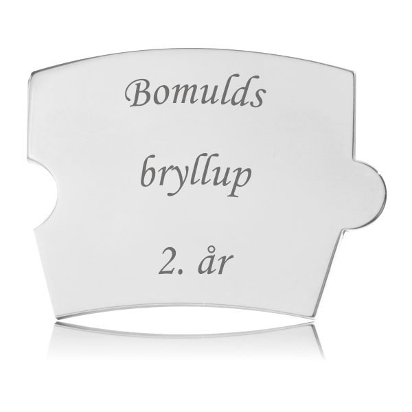 Spin Bomuldsbryllup 2 år brik i poleret rustfrit stål med gravering